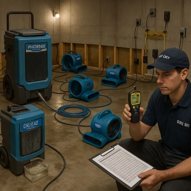 Structural Drying and Dehumidification process in Victoria, VA